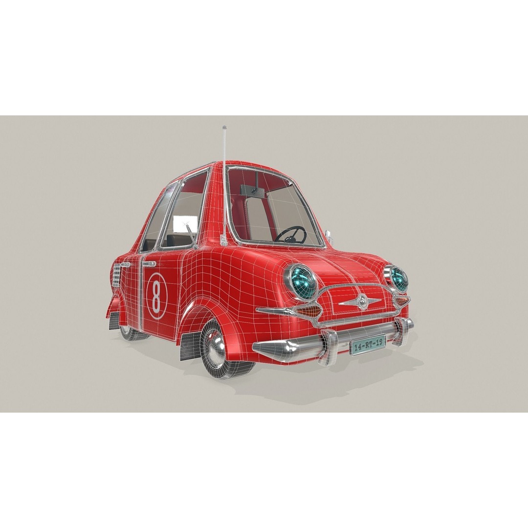 Cartoon Car 3D Model – Fun Racing Style, Game-Ready Formats - View 3
