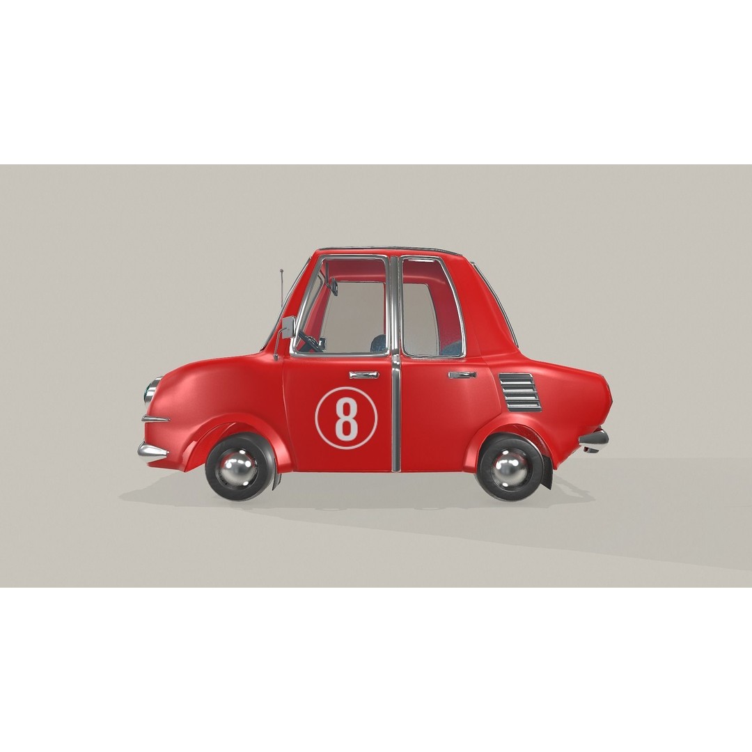 Cartoon Car 3D Model – Fun Racing Style, Game-Ready Formats - View 6