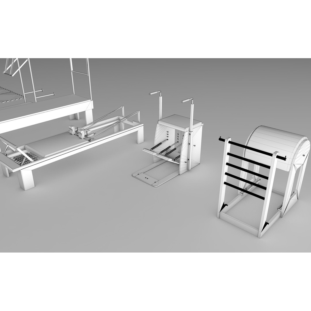 Pilates Equipment Collection 3D Model – PBR Textured Gym Set, FBX - View 13