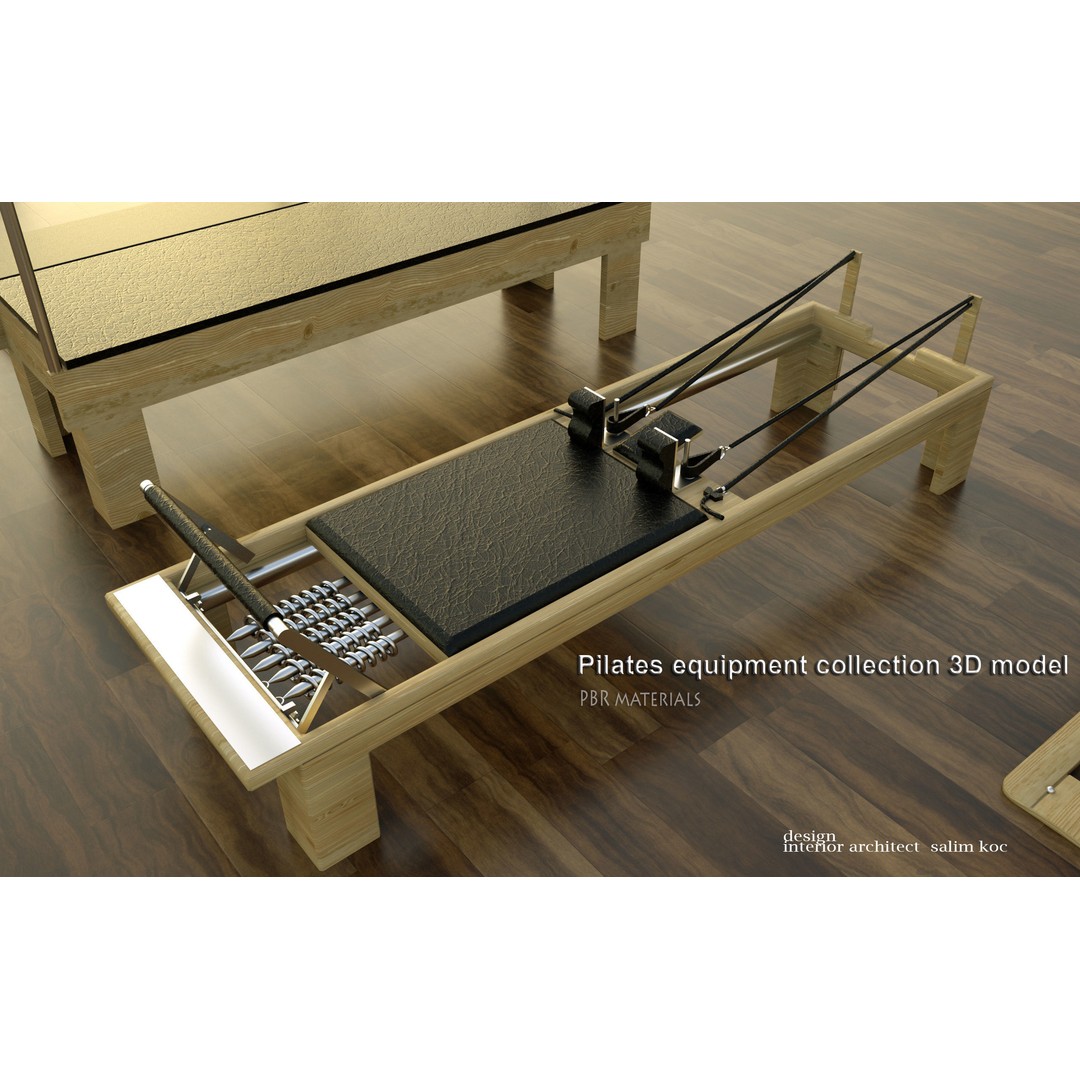 Pilates Equipment Collection 3D Model – PBR Textured Gym Set, FBX - View 6