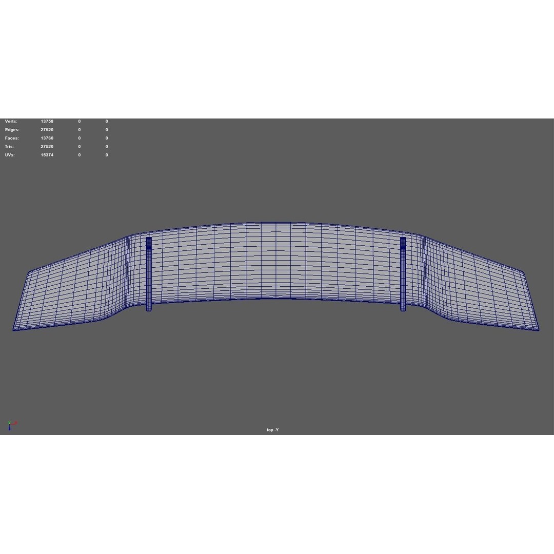 Car Spoiler 3D Model – Low Poly Sport Car Part, FBX, OBJ, STL - View 10