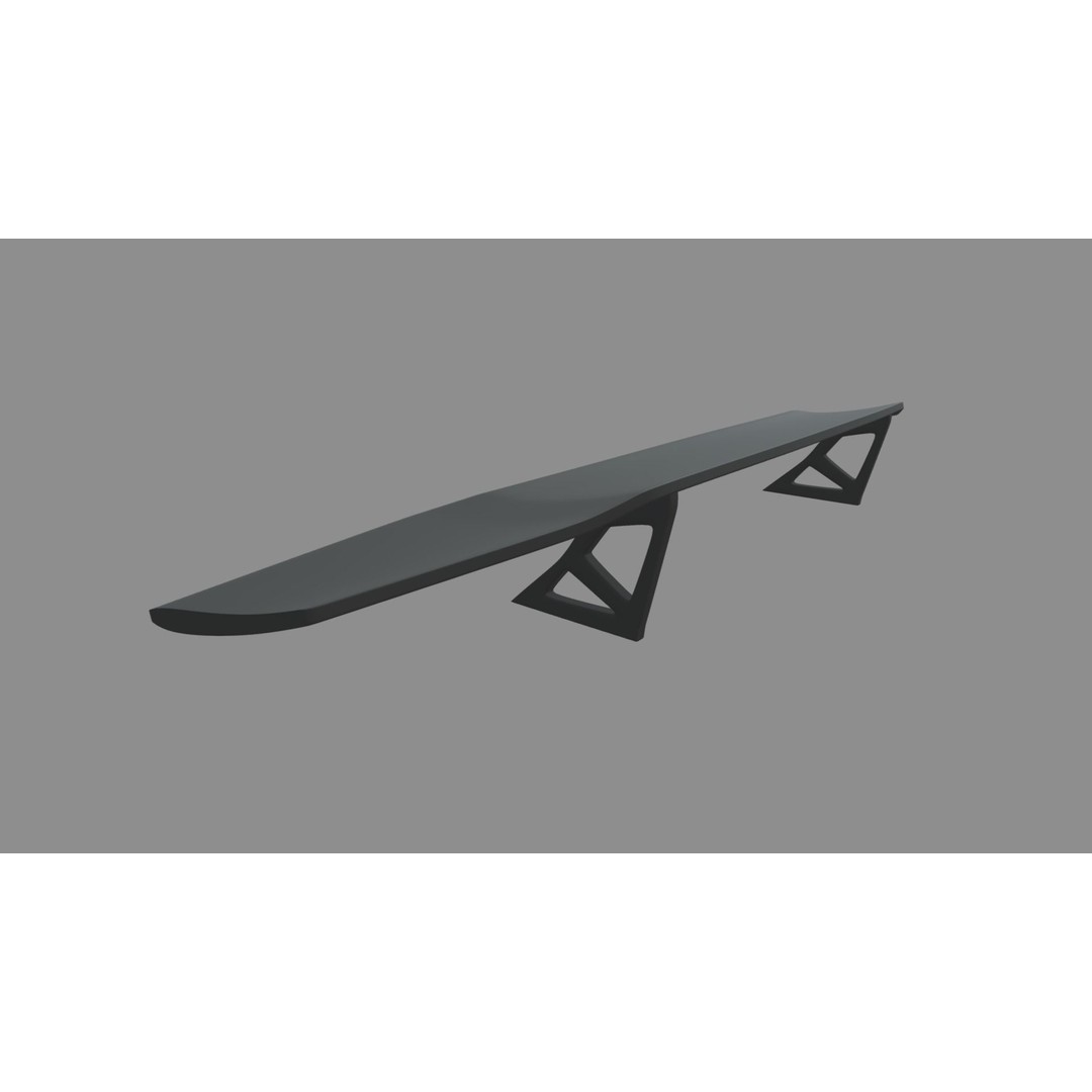 Car Spoiler 3D Model – Low Poly Sport Car Part, FBX, OBJ, STL - View 3