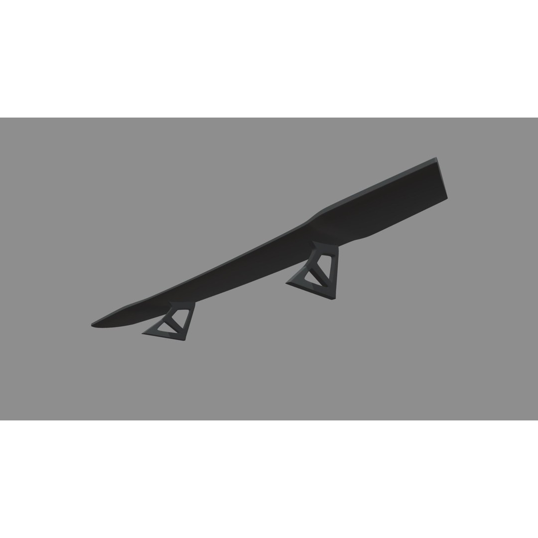 Car Spoiler 3D Model – Low Poly Sport Car Part, FBX, OBJ, STL - View 6