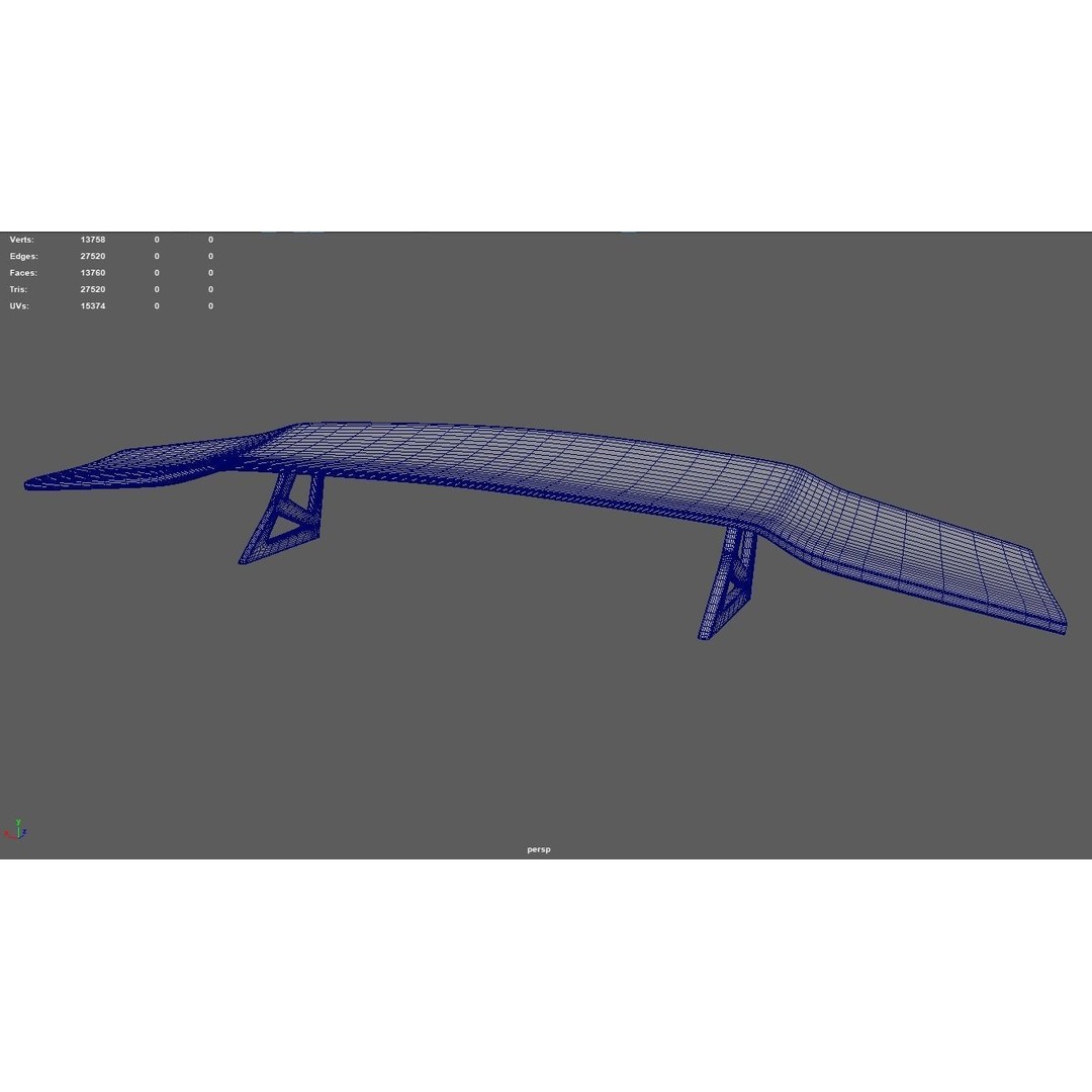 Car Spoiler 3D Model – Low Poly Sport Car Part, FBX, OBJ, STL - View 8