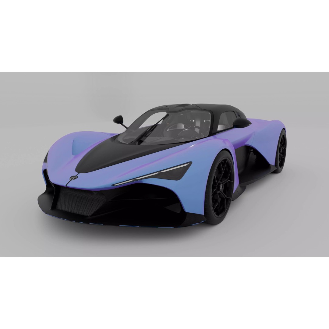 Zenvo Aurora 3D Model – High Poly Game-Ready Hypercar, FBX, OBJ - View 3