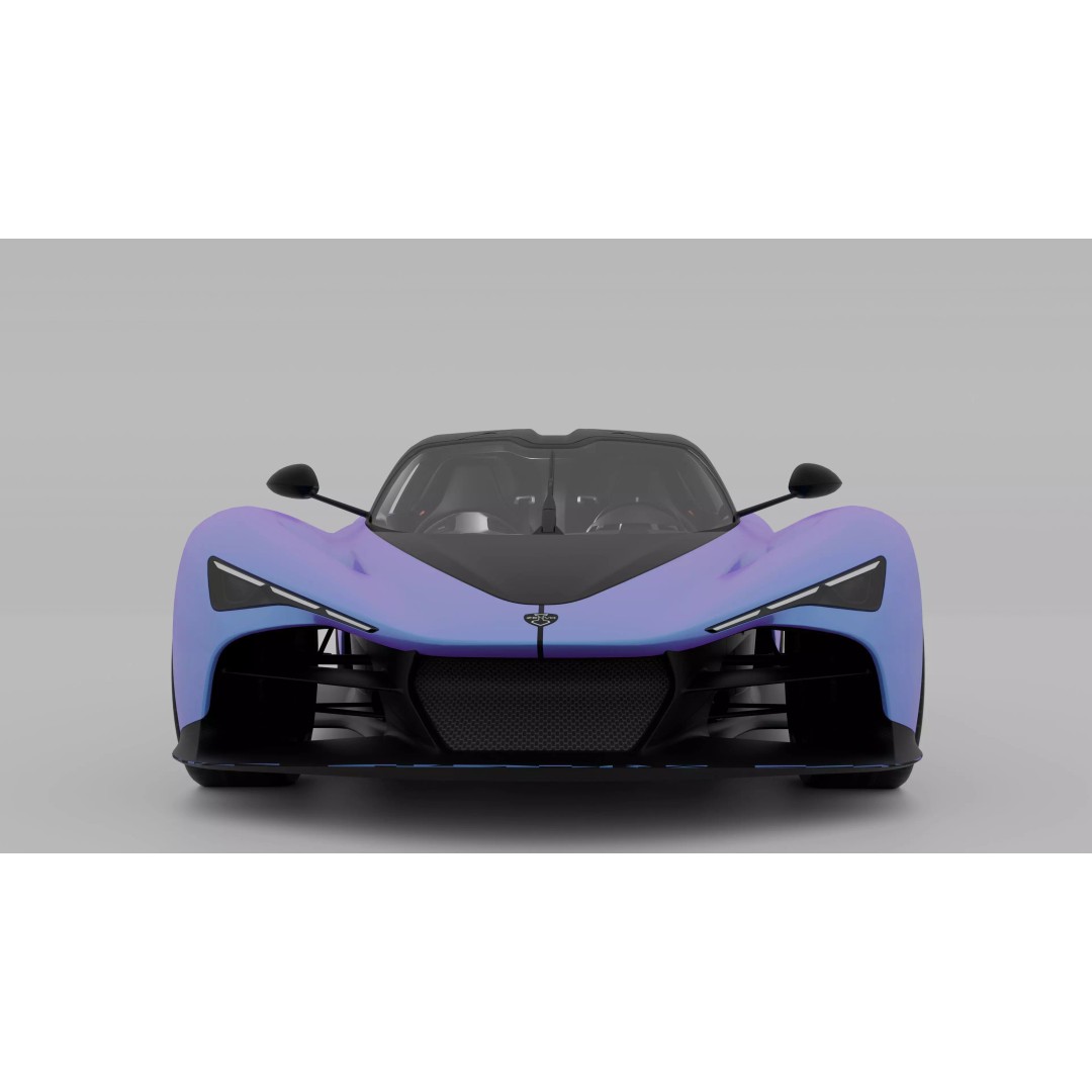 Zenvo Aurora 3D Model – High Poly Game-Ready Hypercar, FBX, OBJ - View 4