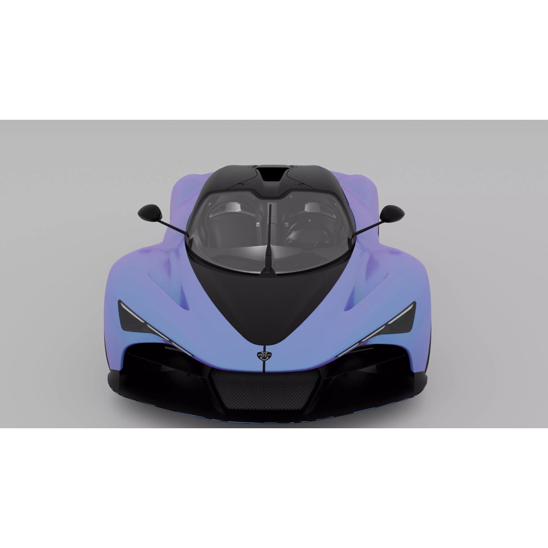 Zenvo Aurora 3D Model – High Poly Game-Ready Hypercar, FBX, OBJ - View 5