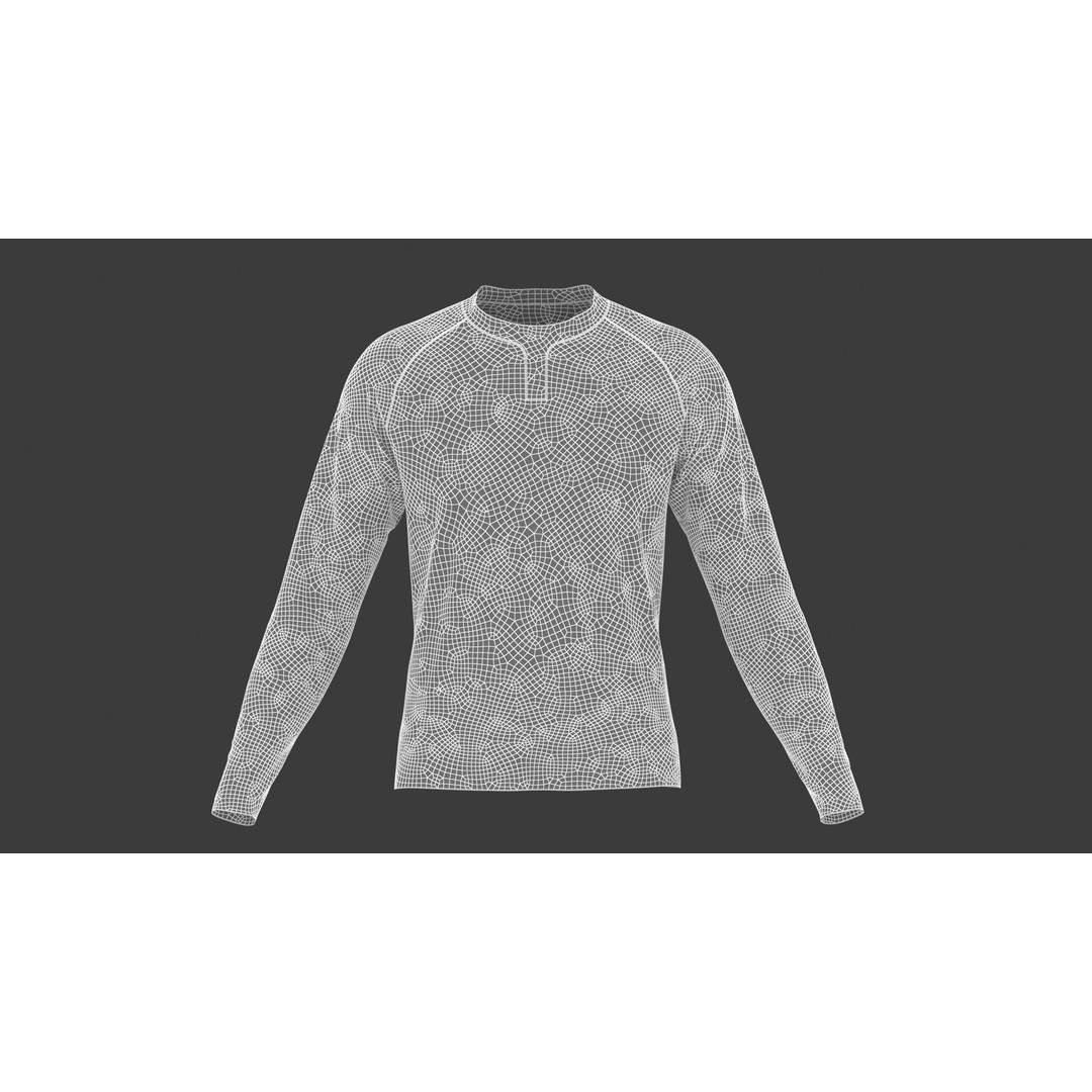 Men Football Long Sleeve Shirt 3D Model – Low Poly Game Asset, FBX - View 12