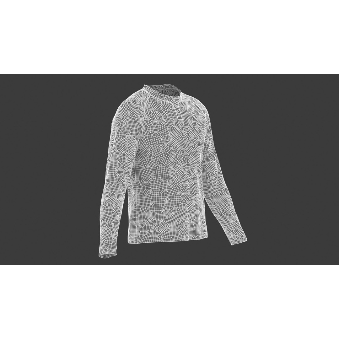 Men Football Long Sleeve Shirt 3D Model – Low Poly Game Asset, FBX - View 13
