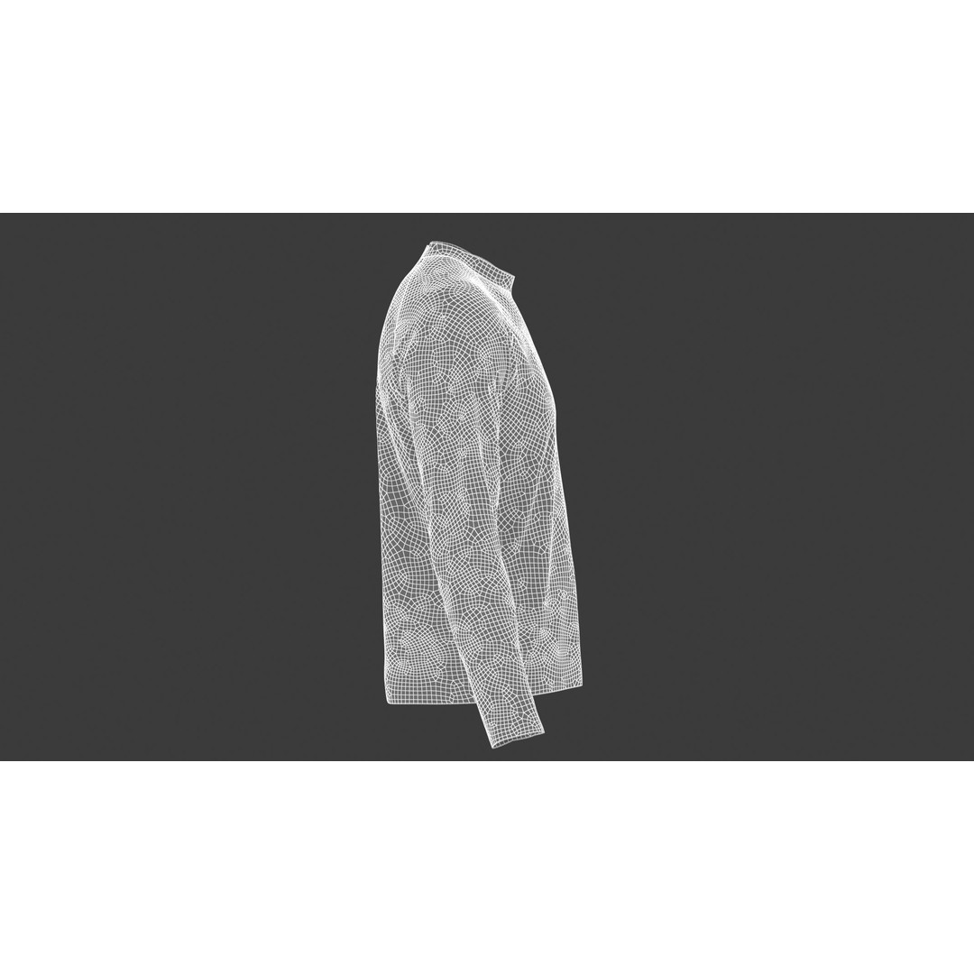 Men Football Long Sleeve Shirt 3D Model – Low Poly Game Asset, FBX - View 14