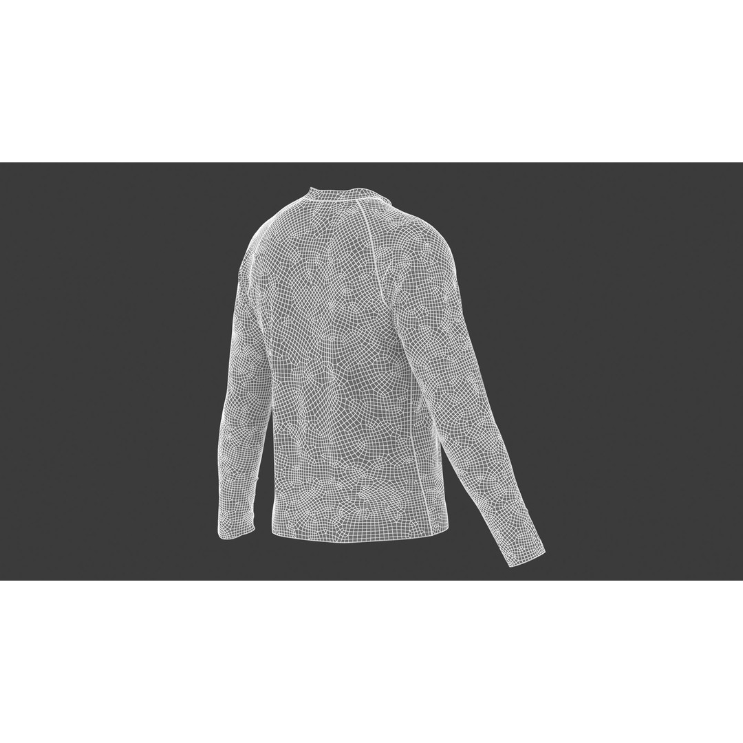 Men Football Long Sleeve Shirt 3D Model – Low Poly Game Asset, FBX - View 15