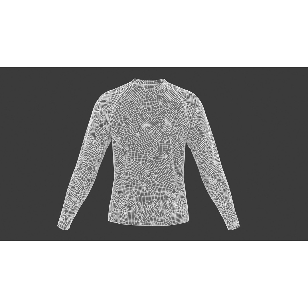 Men Football Long Sleeve Shirt 3D Model – Low Poly Game Asset, FBX - View 16
