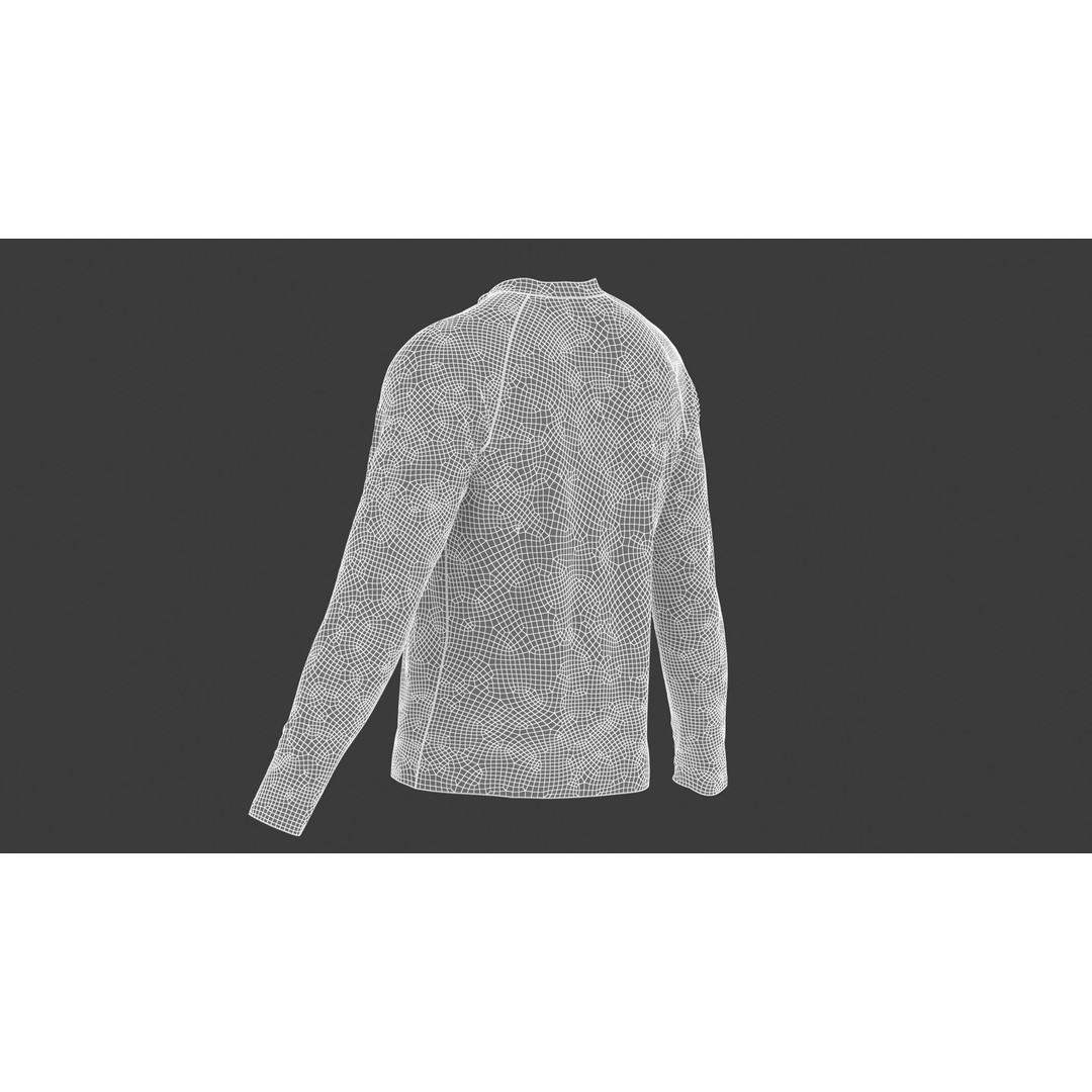 Men Football Long Sleeve Shirt 3D Model – Low Poly Game Asset, FBX - View 17