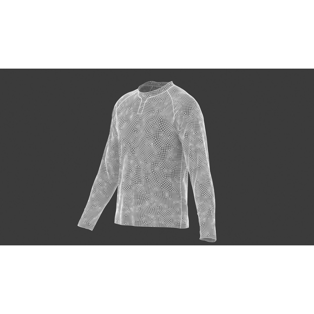 Men Football Long Sleeve Shirt 3D Model – Low Poly Game Asset, FBX - View 19