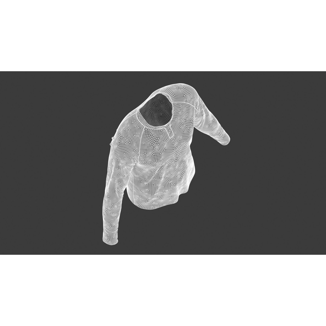 Men Football Long Sleeve Shirt 3D Model – Low Poly Game Asset, FBX - View 20
