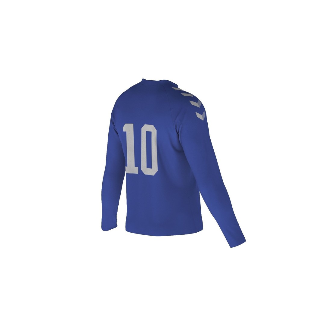 Men Football Long Sleeve Shirt 3D Model – Low Poly Game Asset, FBX - View 5