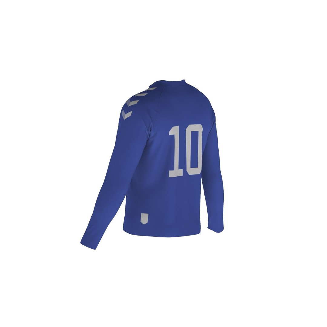 Men Football Long Sleeve Shirt 3D Model – Low Poly Game Asset, FBX - View 7