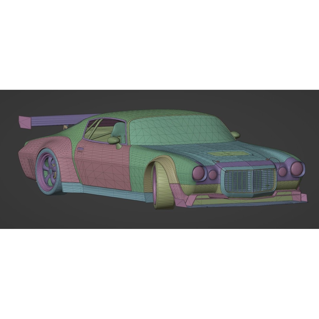 1970 Chevrolet Camaro 3D Model – Mid-Poly Game Asset, FBX, PBR - View 13