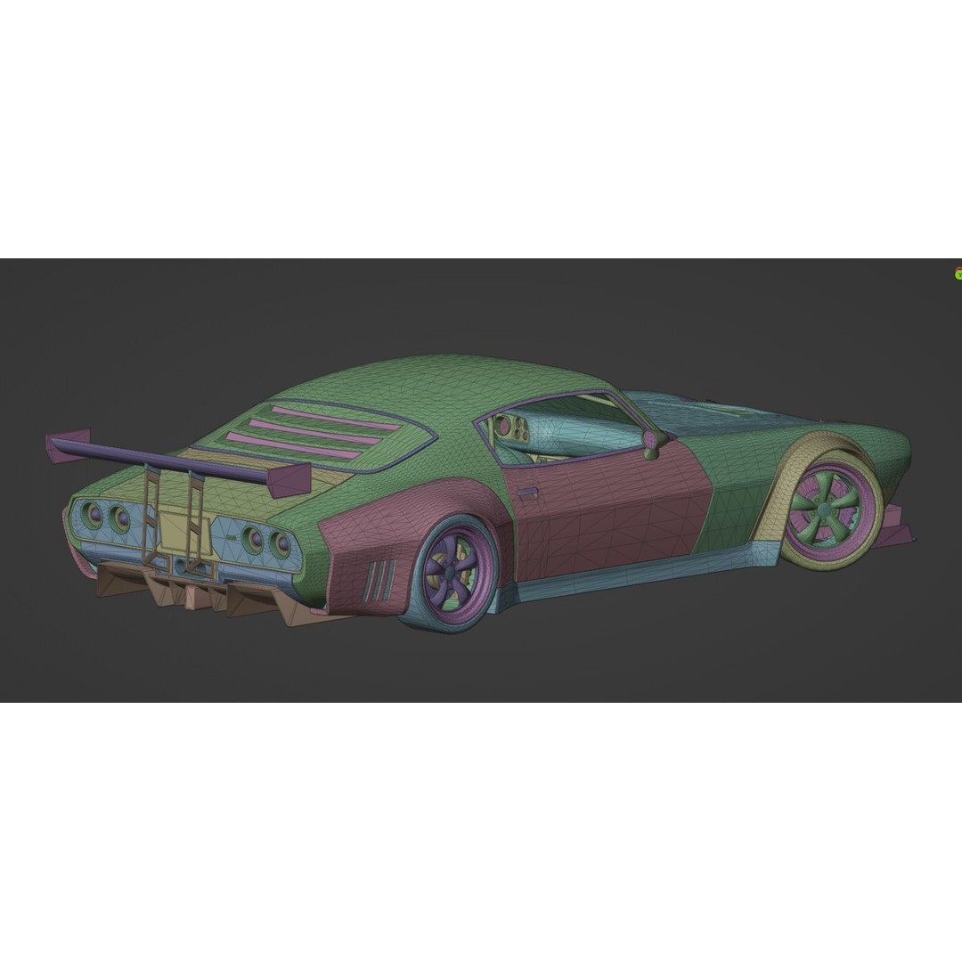1970 Chevrolet Camaro 3D Model – Mid-Poly Game Asset, FBX, PBR - View 15