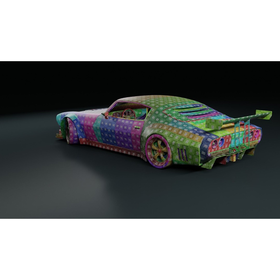 1970 Chevrolet Camaro 3D Model – Mid-Poly Game Asset, FBX, PBR - View 17
