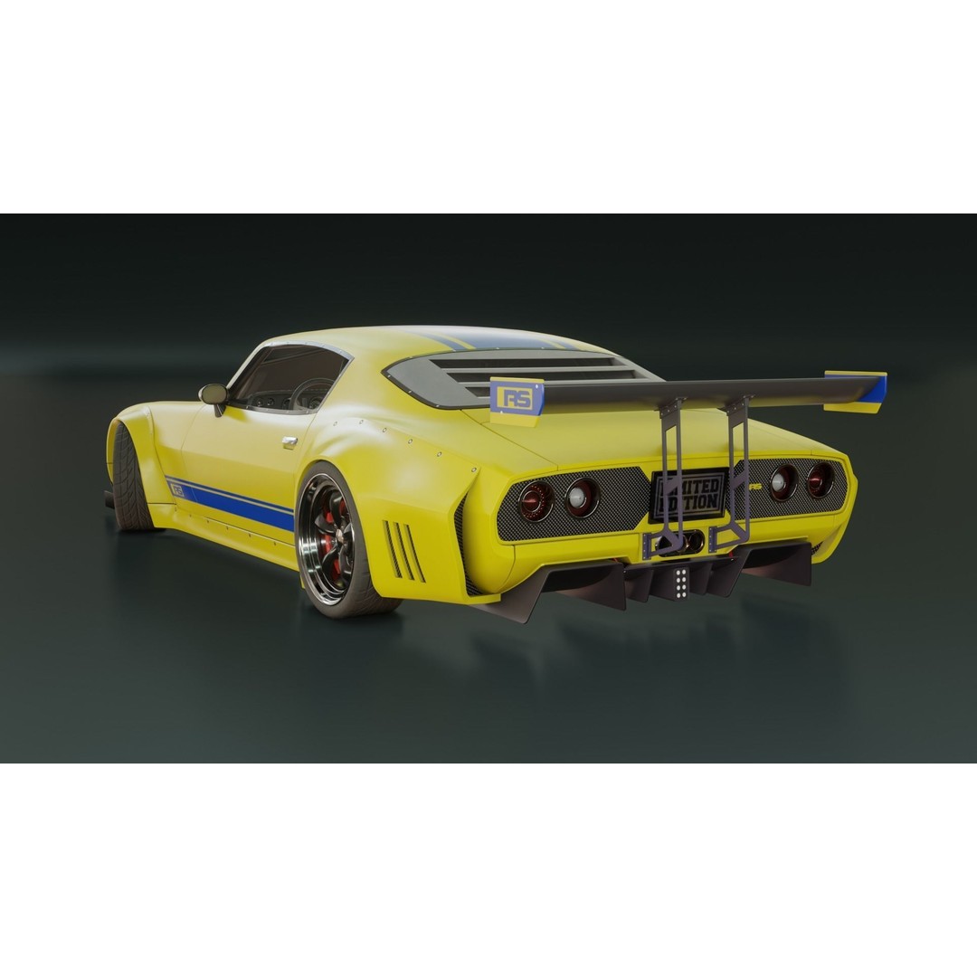 1970 Chevrolet Camaro 3D Model – Mid-Poly Game Asset, FBX, PBR - View 19