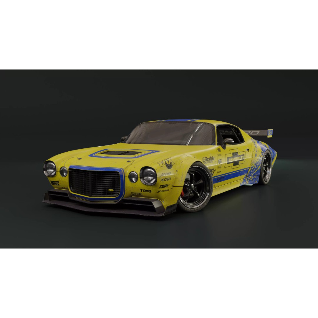 1970 Chevrolet Camaro 3D Model – Mid-Poly Game Asset, FBX, PBR - View 2