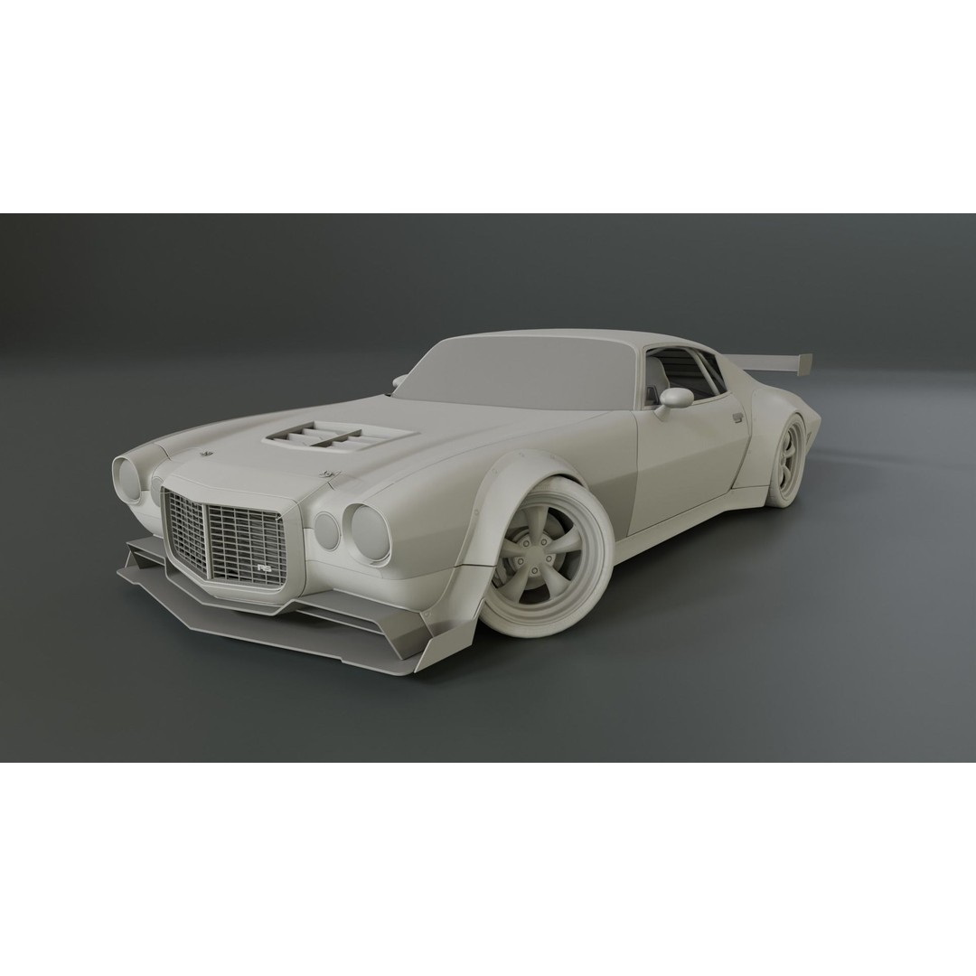 1970 Chevrolet Camaro 3D Model – Mid-Poly Game Asset, FBX, PBR - View 21