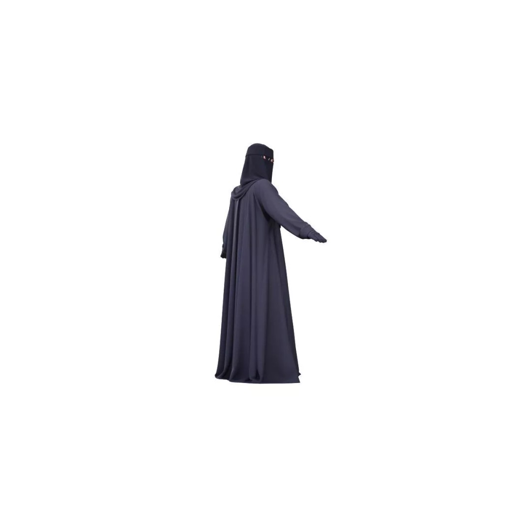Arab Woman 3D Model – Low Poly T-Pose Character, FBX - View 5