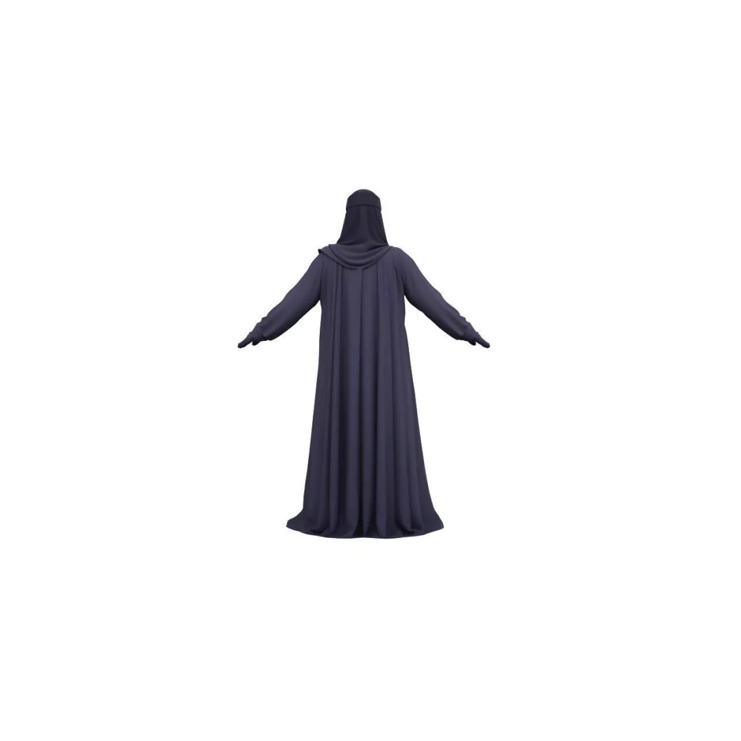 Arab Woman 3D Model – Low Poly T-Pose Character, FBX - View 6