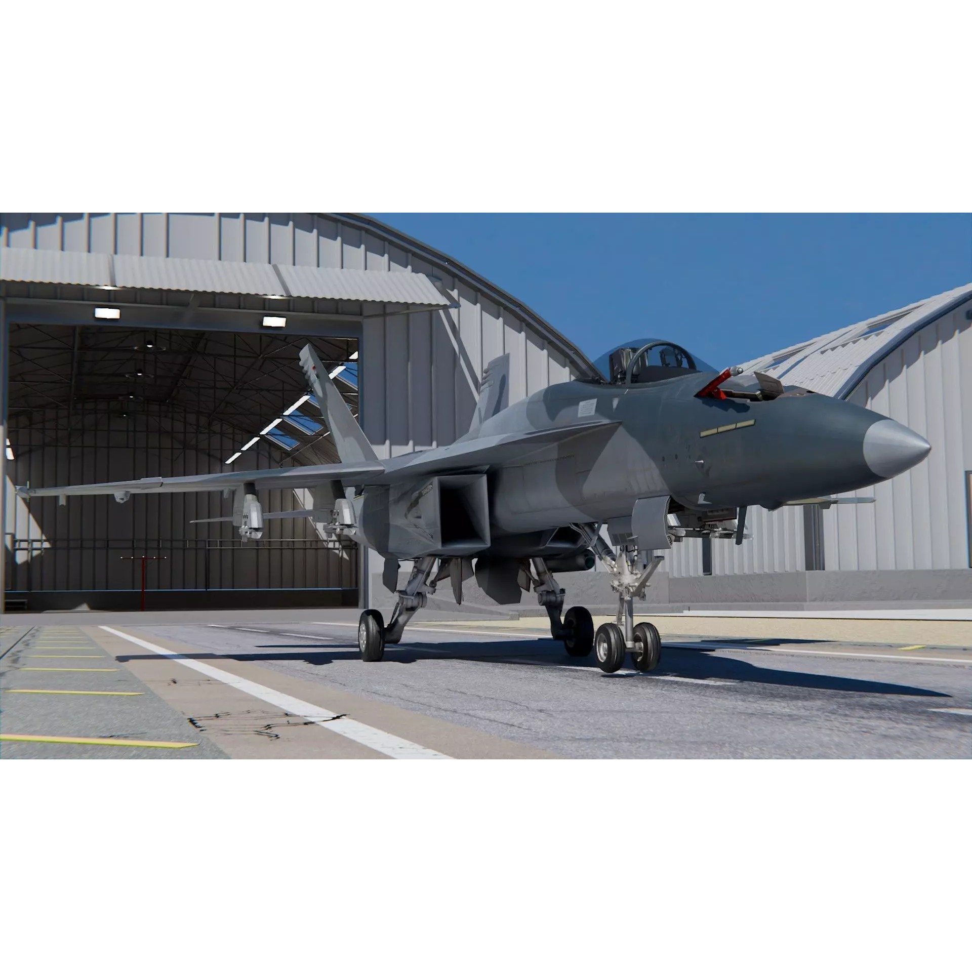 Boeing F A-18E F Super Hornet - Game-Ready 3D Model - View 2