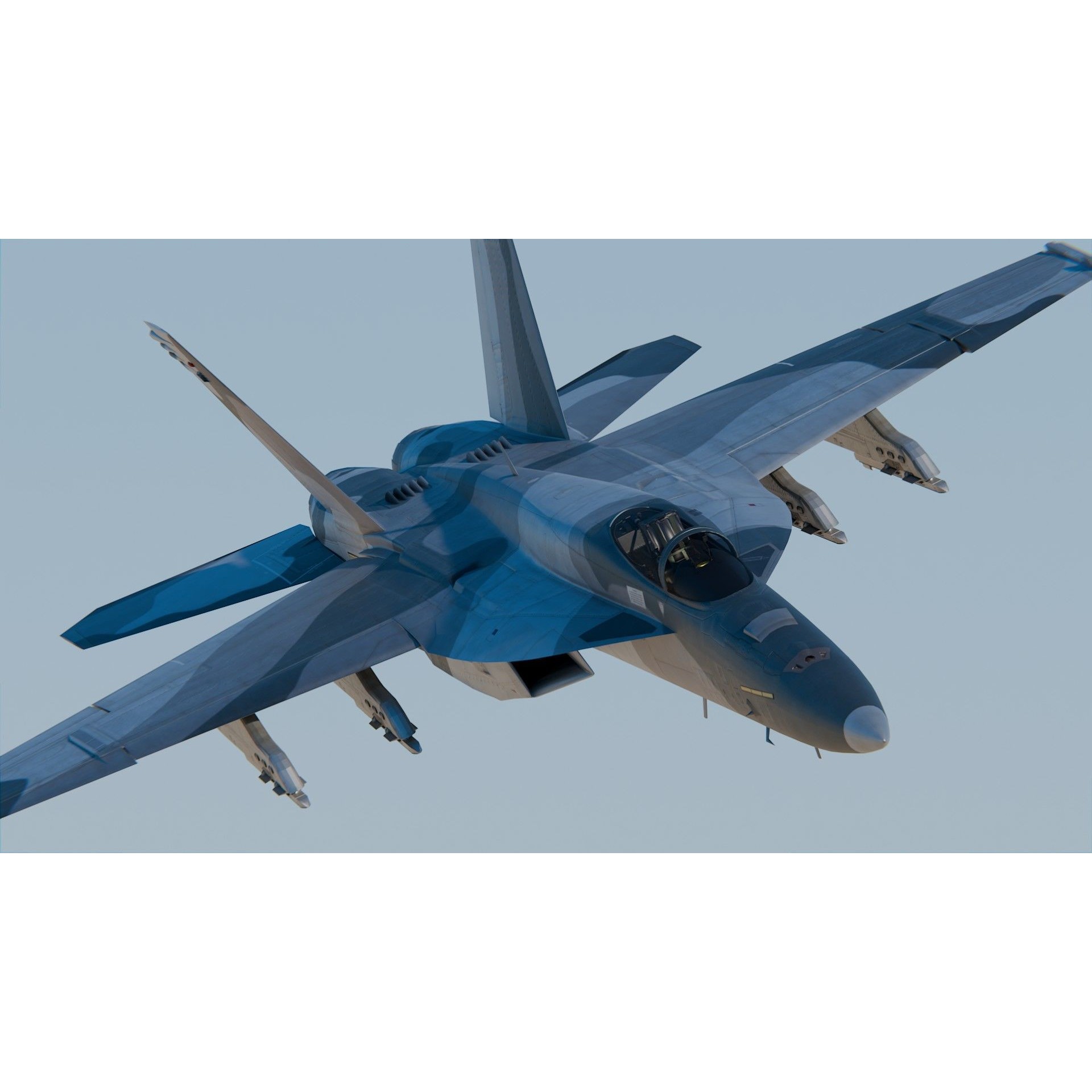 Boeing F A-18E F Super Hornet - Game-Ready 3D Model - View 4