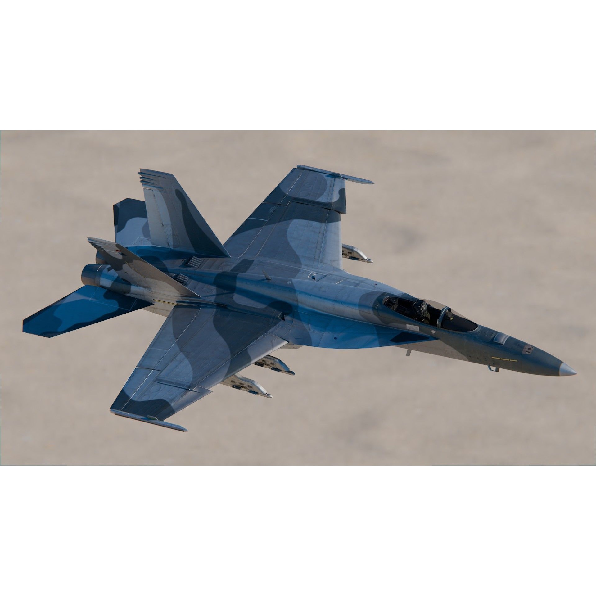 Boeing F A-18E F Super Hornet - Game-Ready 3D Model - View 6