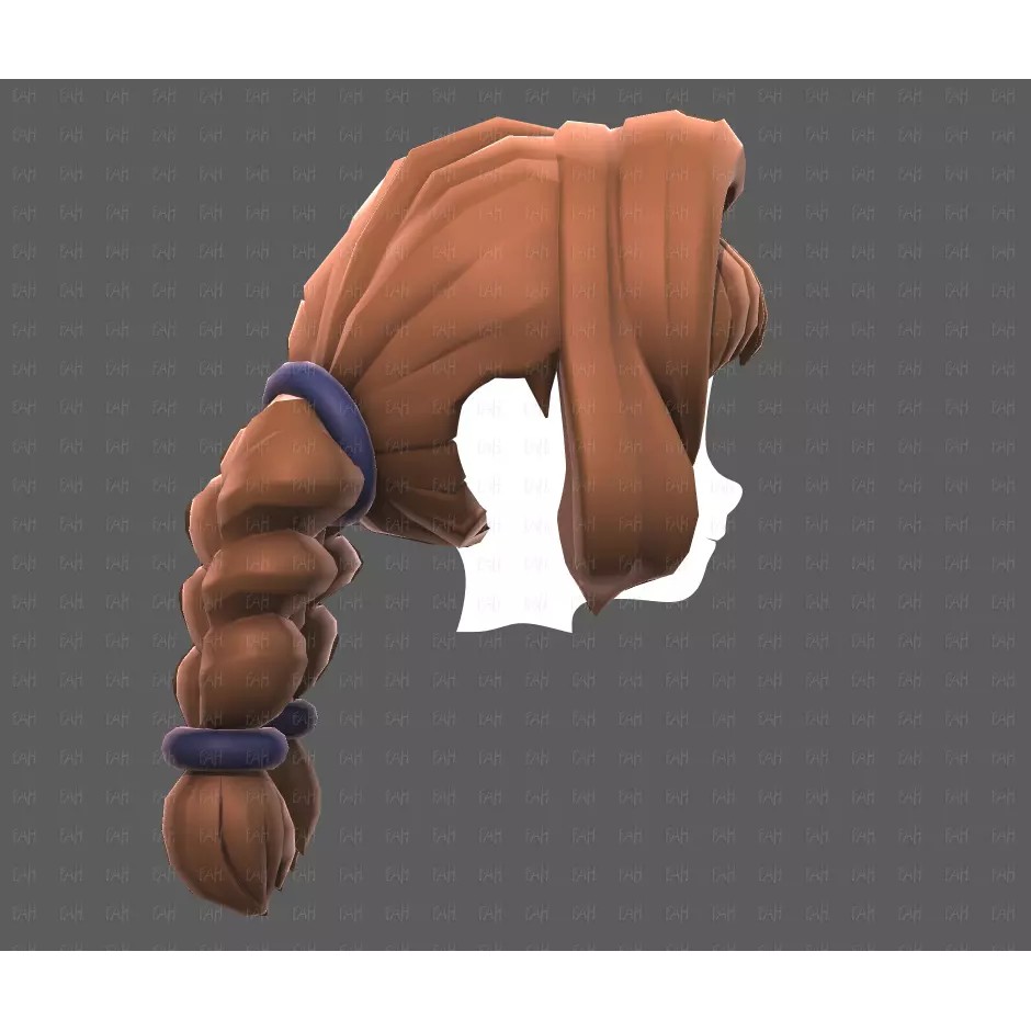 Base Hair 3D Model – Low Poly Cartoon Hairstyle for Animation, FBX - View 21