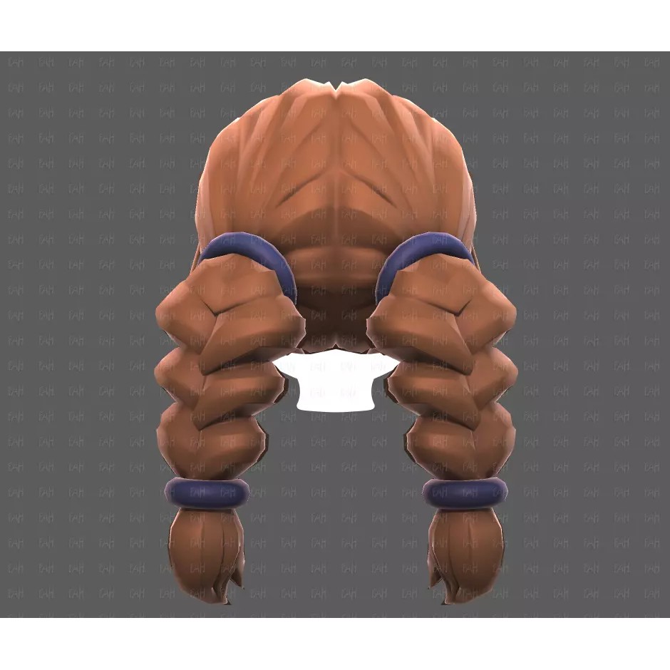 Base Hair 3D Model – Low Poly Cartoon Hairstyle for Animation, FBX - View 23