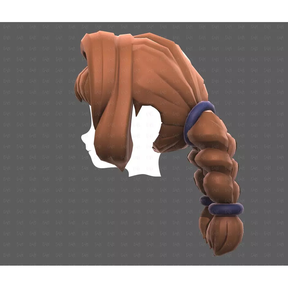 Base Hair 3D Model – Low Poly Cartoon Hairstyle for Animation, FBX - View 25