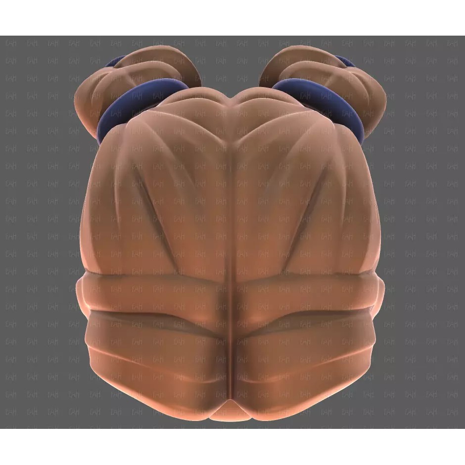Base Hair 3D Model – Low Poly Cartoon Hairstyle for Animation, FBX - View 35
