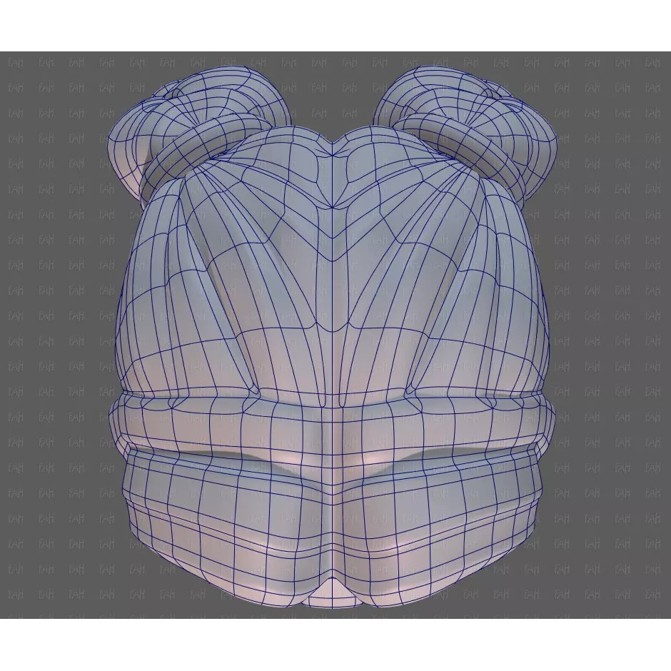 Base Hair 3D Model – Low Poly Cartoon Hairstyle for Animation, FBX - View 36