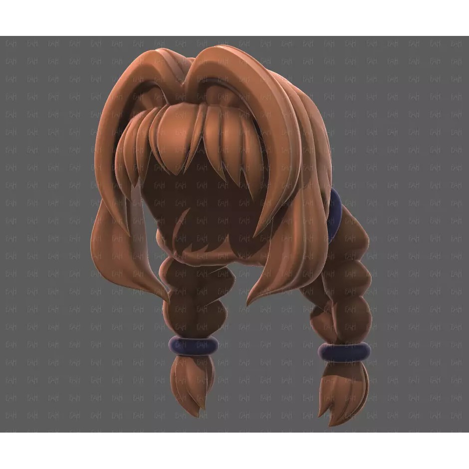Base Hair 3D Model – Low Poly Cartoon Hairstyle for Animation, FBX - View 39