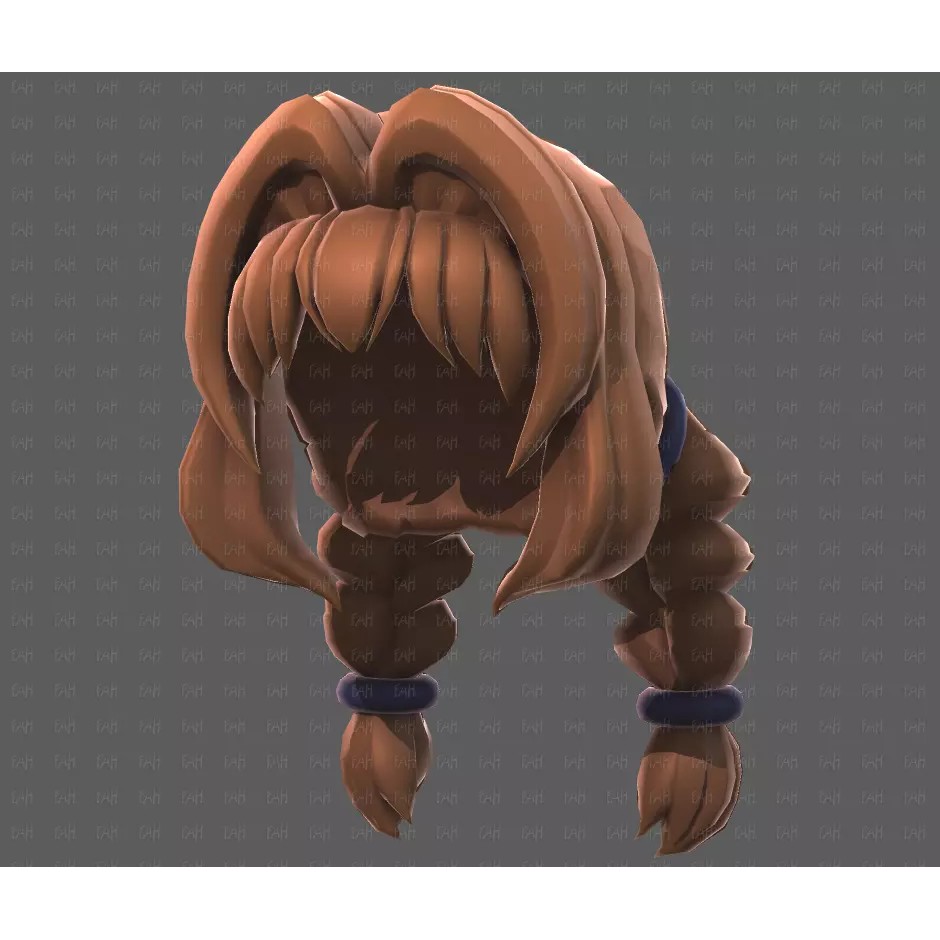 Base Hair 3D Model – Low Poly Cartoon Hairstyle for Animation, FBX - View 41