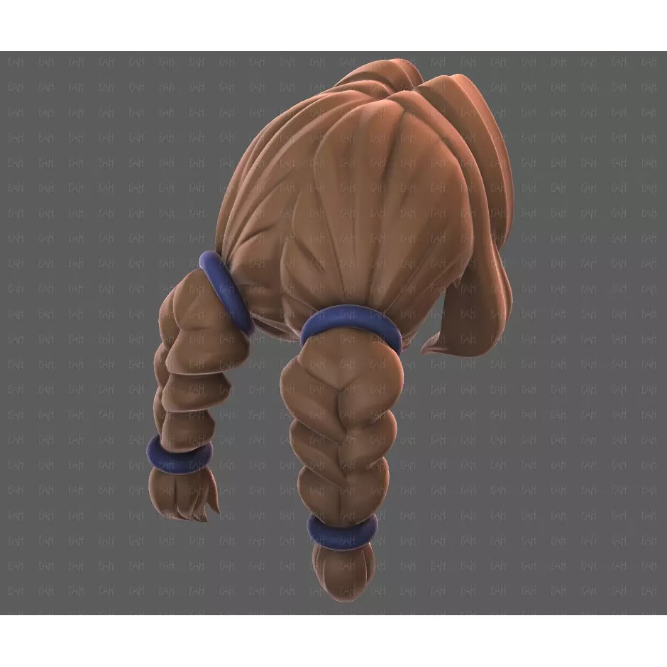 Base Hair 3D Model – Low Poly Cartoon Hairstyle for Animation, FBX - View 43
