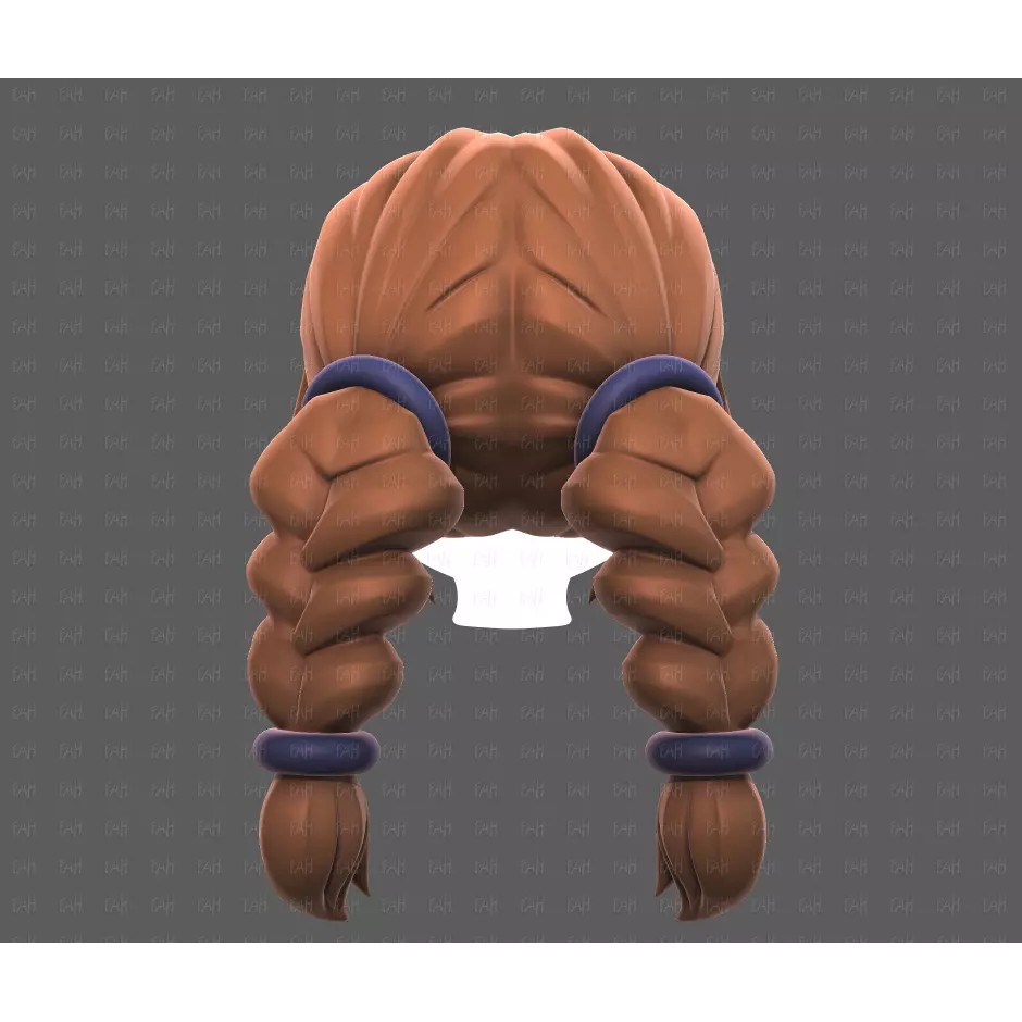 Base Hair 3D Model – Low Poly Cartoon Hairstyle for Animation, FBX - View 7