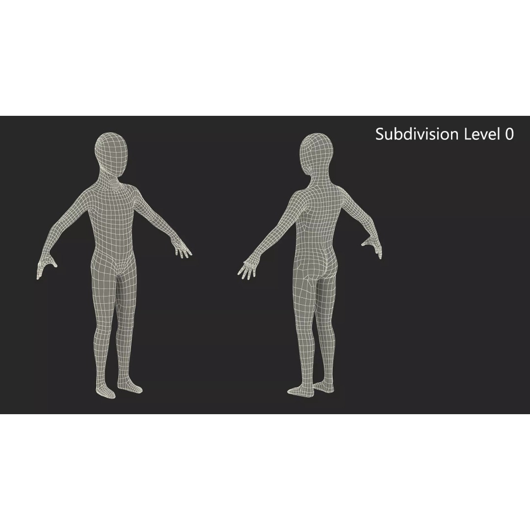 Child Mannequin 3D Model – Stylized Figure for Fashion Displays, FBX - View 10