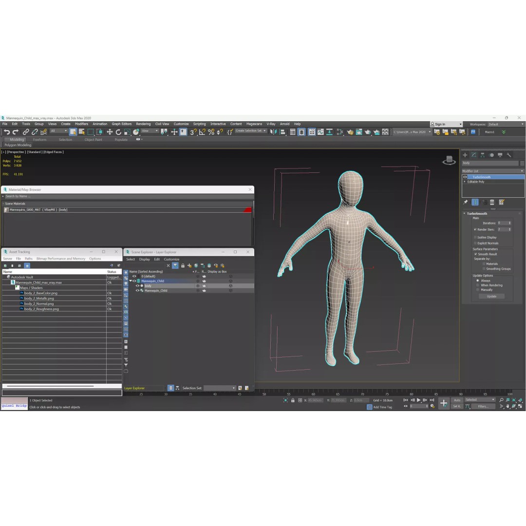 Child Mannequin 3D Model – Stylized Figure for Fashion Displays, FBX - View 15