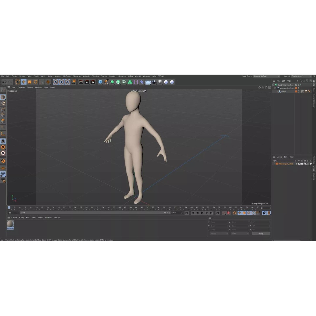 Child Mannequin 3D Model – Stylized Figure for Fashion Displays, FBX - View 17