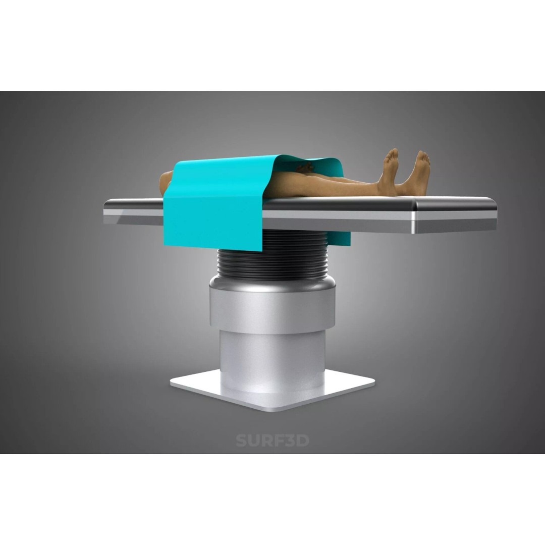 Human Body Mannequin 3D Model – Surgical Table with Sterile Drape, FBX - View 11