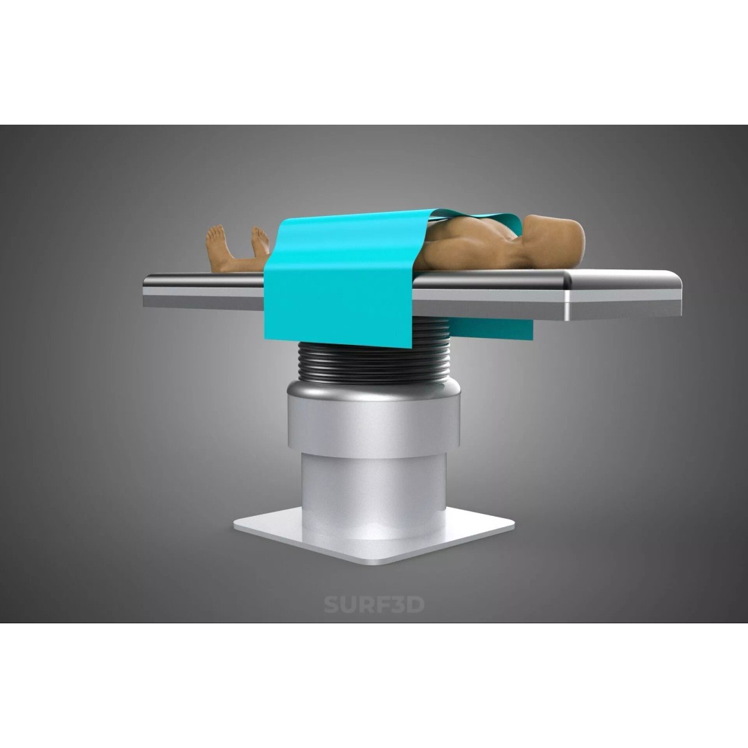 Human Body Mannequin 3D Model – Surgical Table with Sterile Drape, FBX - View 12