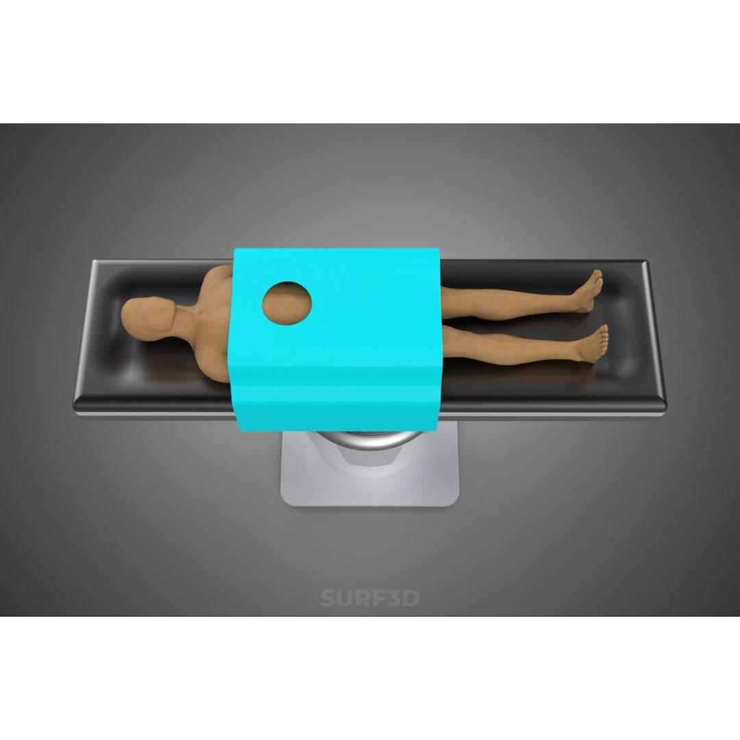 Human Body Mannequin 3D Model – Surgical Table with Sterile Drape, FBX - View 20