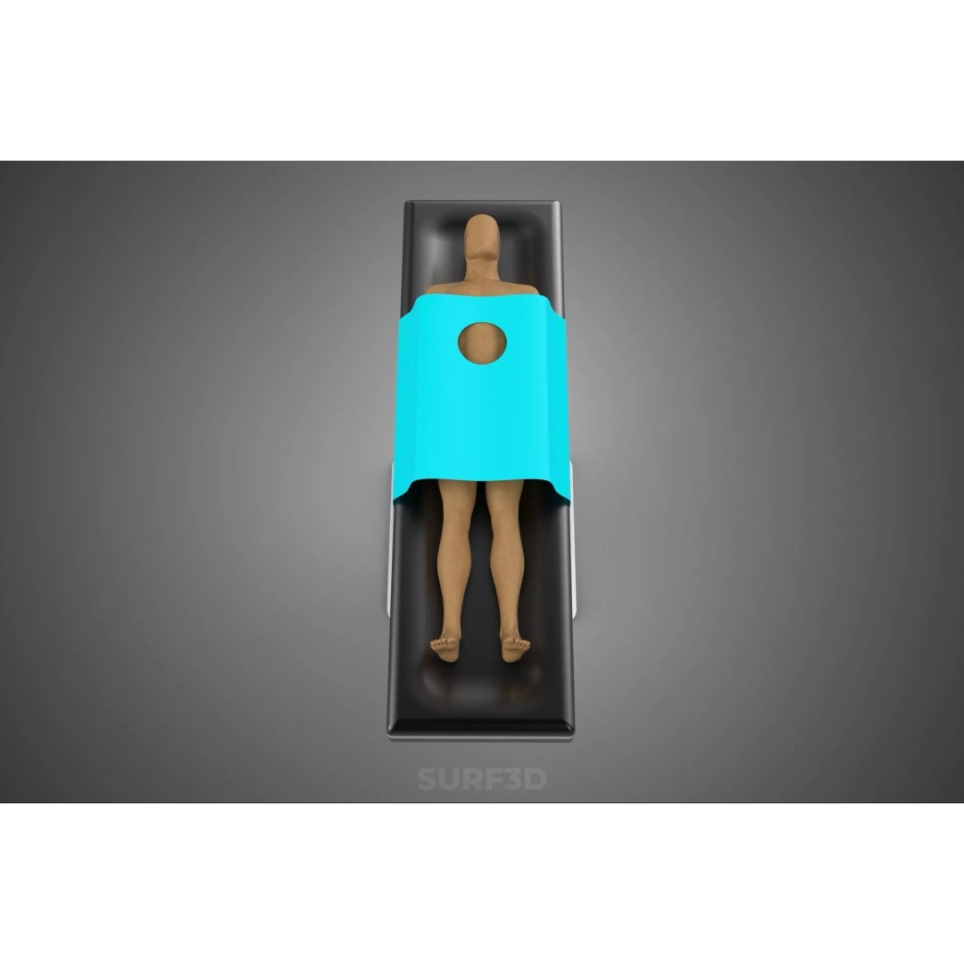 Human Body Mannequin 3D Model – Surgical Table with Sterile Drape, FBX - View 22