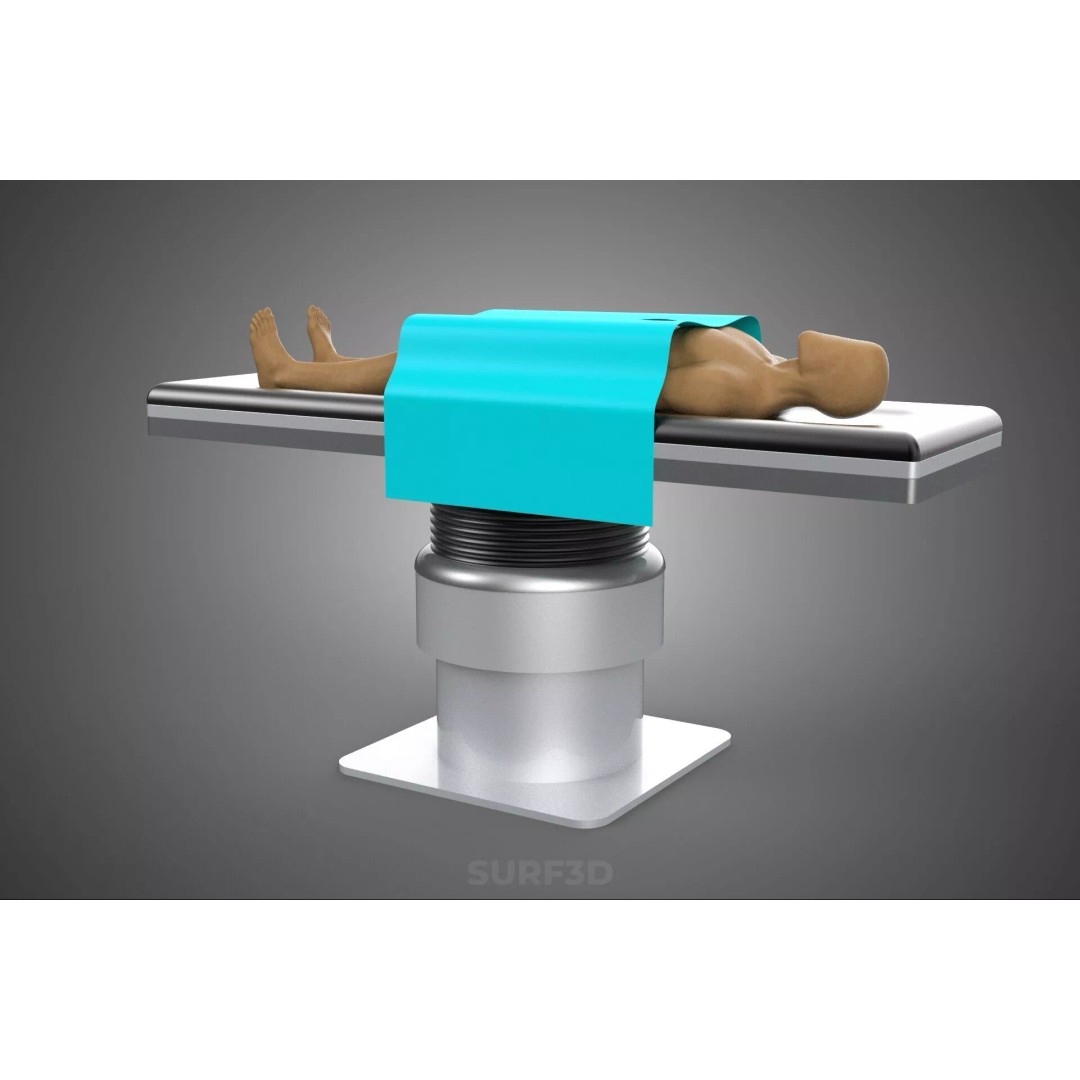 Human Body Mannequin 3D Model – Surgical Table with Sterile Drape, FBX - View 28
