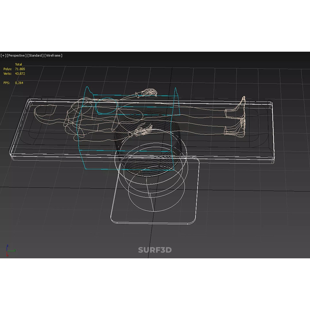 Human Body Mannequin 3D Model – Surgical Table with Sterile Drape, FBX - View 31